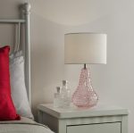 Kristina Table Lamp Pink Glass With Shade - Image 6