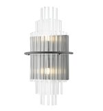 Lukas 2lt Wall Light Satin Black & Glass - Image 4