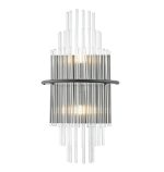 Lukas 2lt Wall Light Satin Black & Glass