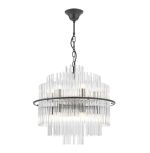 Lukas 13lt Pendant Satin Black & Glass
