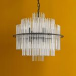 Lukas 13lt Pendant Satin Black & Glass - Image 6