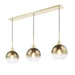 Lycia 3lt Bar Pendant Satin Gold & Gold Ombre Glass