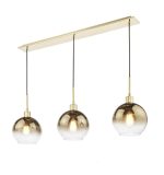 Lycia 3lt Bar Pendant Satin Gold & Gold Ombre Glass