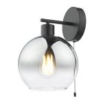 Lycia Wall Light Matt Black & Smoked Ombre Glass