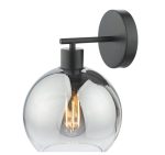 Lycia Wall Light Matt Black & Smoked Ombre Glass - Image 2