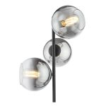 Lycia 3lt Floor Lamp Matt Black & Smoked Ombre Glass - Image 2