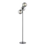 Lycia 3lt Floor Lamp Matt Black & Smoked Ombre Glass