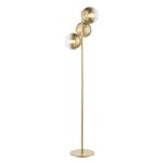 Lycia 3lt Floor Lamp Satin Gold & Gold Ombre Glass