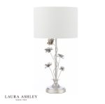 Laura Ashley Lyndale Table Lamp Distressed Silver Leaf & Cream With Shade - Image 5