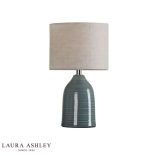 Laura Ashley Penny Table Lamp Blue Crackle Glaze & Natural With Shade (Twin Pack) - Image 2