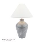 Laura Ashley Pussywillow Table Lamp Grey Ceramic & Polished Nickel With Shade