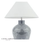 Laura Ashley Pussywillow Table Lamp Grey Ceramic & Polished Nickel With Shade - Image 2