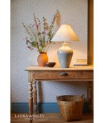 Laura Ashley Pussywillow Table Lamp Grey Ceramic & Polished Nickel With Shade - Image 6