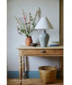 Laura Ashley Pussywillow Table Lamp Grey Ceramic & Polished Nickel With Shade - Image 7
