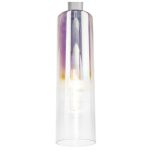 Ruben Pendant Satin Silver & Ribbed Iridised Glass - Image 5