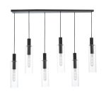 Ruben 6lt Bar Pendant Satin Black & Ribbed Glass - Image 5