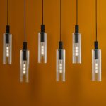 Ruben 6lt Bar Pendant Satin Black & Ribbed Glass - Image 8