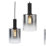 Savannah 6lt Bar Pendant Matt Black & Smoked Glass - Image 3