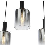 Savannah 6lt Bar Pendant Matt Black & Smoked Glass - Image 2
