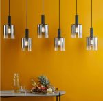 Savannah 6lt Bar Pendant Matt Black & Smoked Glass - Image 6
