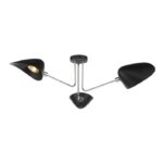 Sebastian 3lt Semi Flush Matt Black Polished Chrome