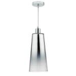 Smokey Easy Fit Pendant Graduated Chromed Glass