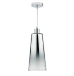 Smokey Easy Fit Pendant Graduated Chromed Glass