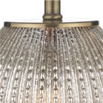 Sonia Dual Light Table Lamp Antique Brass & Silver Glass With Shade - Image 2
