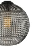 Soren 1lt Pendant Black & Smoked Textured Glass - Image 2