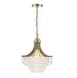 Suri 1lt Pendant Antique Brass Faceted Glass