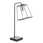 Tower Table Lamp Matt Black & Polished Chrome