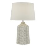 Vondra Table Lamp White & Grey With Shade