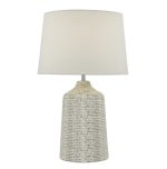 Vondra Table Lamp White & Grey With Shade