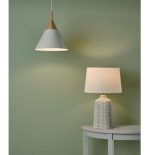 Vondra Table Lamp White & Grey With Shade - Image 4