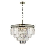 Vyana 4lt Pendant Antique Brass Crystal