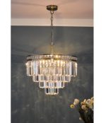 Vyana 4lt Pendant Antique Brass Crystal - Image 7