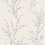 Laura Ashley Pussy Willow Off White & Steel Wallpaper