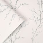 Laura Ashley Pussy Willow Off White & Steel Wallpaper - Image 2
