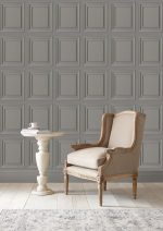 Laura Ashley Redbrook Pale Steel Wood Panel Wallpaper - Image 4