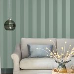Laura Ashley Lille Pearlescent Stripe Jade Green Wallpaper - Image 4