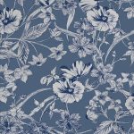 Laura Ashley Summerhill Midnight Blue Wallpaper