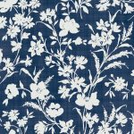 Laura Ashley Rye Midnight Seaspray Blue Wallpaper