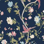 Laura Ashley Summer Palace Midnight Blue Wallpaper