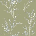 Laura Ashley Pussy Willow Moss Green Wallpaper