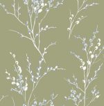 Laura Ashley Pussy Willow Moss Green Wallpaper