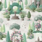 Laura Ashley Naunton Folly Fern Green Wallpaper