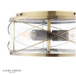 Laura Ashley Beckworth 3lt Flush Antique Brass & Glass - Image 3