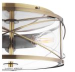 Laura Ashley Beckworth 3lt Flush Antique Brass & Glass - Image 4