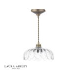 Laura Ashley Bexwell Pendant Matt Antique Brass & Glass