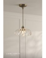 Laura Ashley Bexwell Pendant Matt Antique Brass & Glass - Image 2
